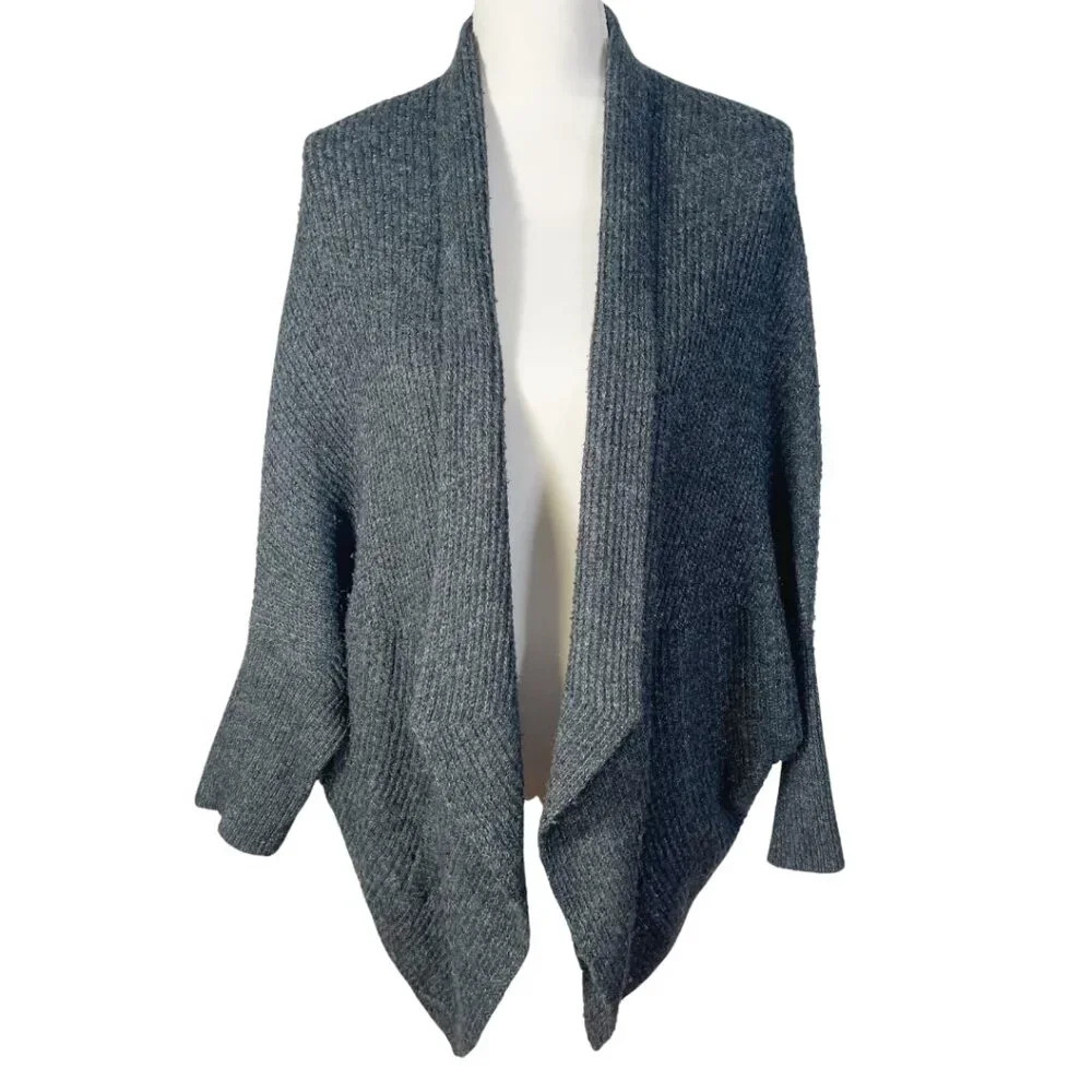 Sleeping on Snow Wool Blend Anthropologie Charcoal Grey Cardigan Women's Size S